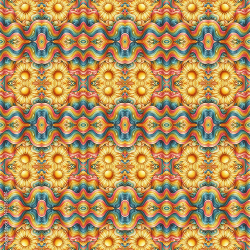 Seamless Rainbow Days Pattern – Colorful Textile Design for Fashion and Fabric Prints