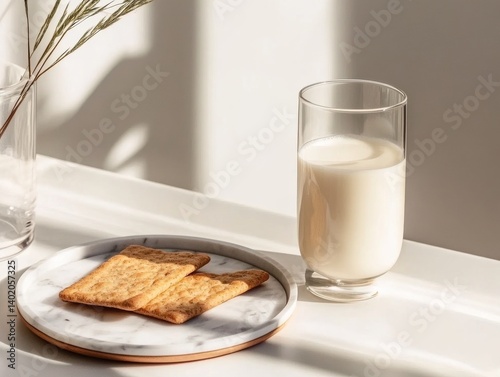 Nordic Breakfast with Oat Milk and Rye Crackers