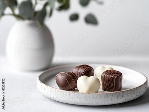 Love Chocolate Still Life on White