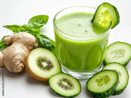 Green Smoothie with Fresh Ingredients