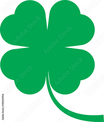 four leaf clover isolated svg, vector, illustration  good luck fortune symbol icon green natural A symbol luck and hope Rare and magical, the four-leaf clover natural treasure believed to bring luck