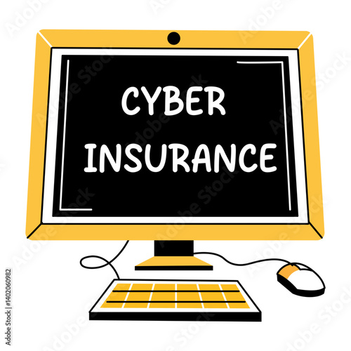 A hand drawn illustration dictating cyber insurance 
