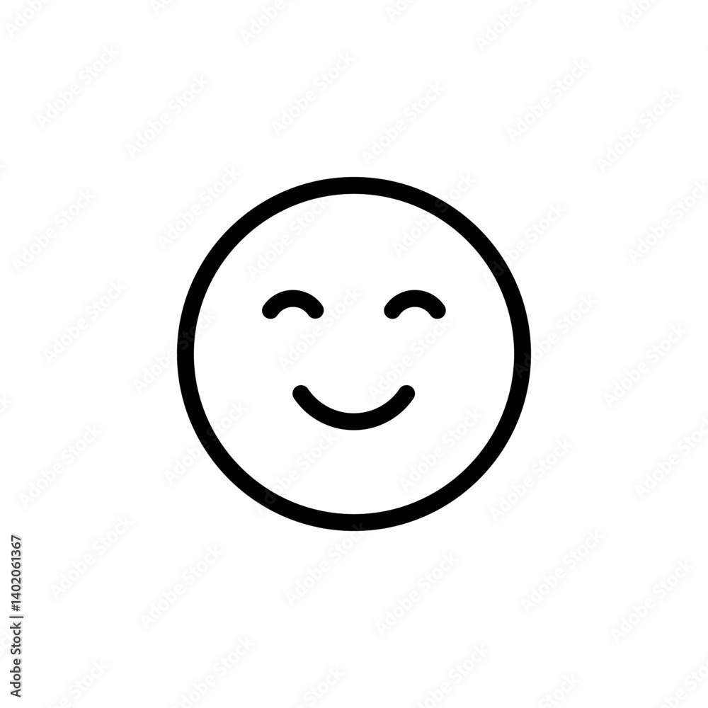 Smiling face icon. Minimalist drawing depicting happiness, positivity, and good vibes. Perfect for use in UI design, social media, ETC Smiling face icon. Minimalist drawing depicting happiness, positivity, and good vibes. Perfect for use in UI design, social media, ETC