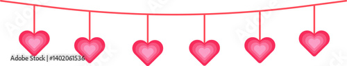 SVG Vector illustration of a hanging heart. A minimalist and romantic design featuring a heart suspended by a string or rope, perfect for Valentine's Day, love-themed projects, or greeting cards.