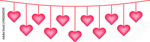 SVG Vector illustration of a hanging heart. A minimalist and romantic design featuring a heart suspended by a string or rope, perfect for Valentine's Day, love-themed projects, or greeting cards.