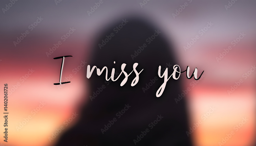Fototapeta premium Missing You: A Sunset Silhouette