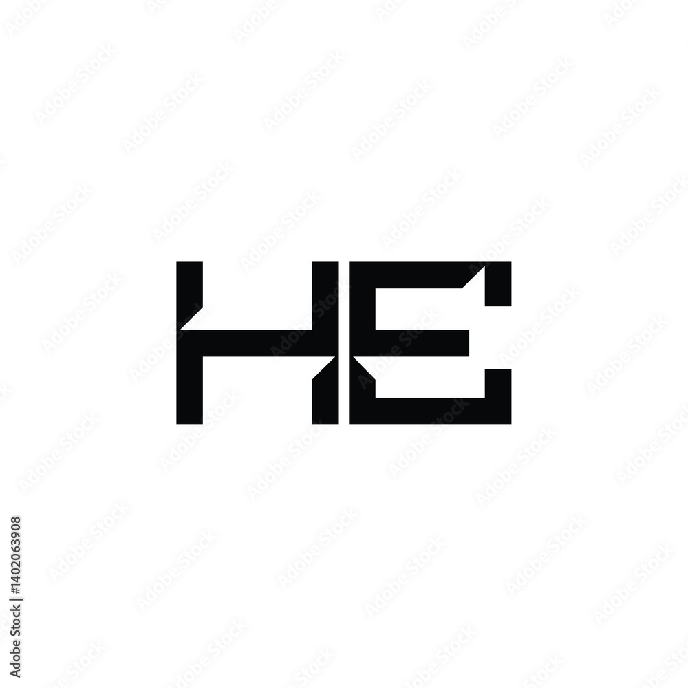 HE monogram logo design letter text name symbol monochrome logotype alphabet character simple logo HE monogram logo design letter text name symbol monochrome logotype alphabet character simple logo