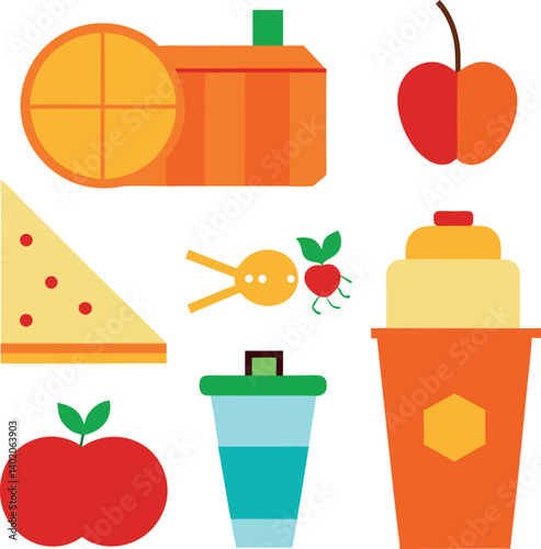 different-picnic-vector-element-set