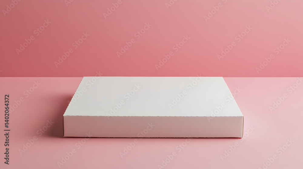 Plain white box on pink background Plain white box on pink background