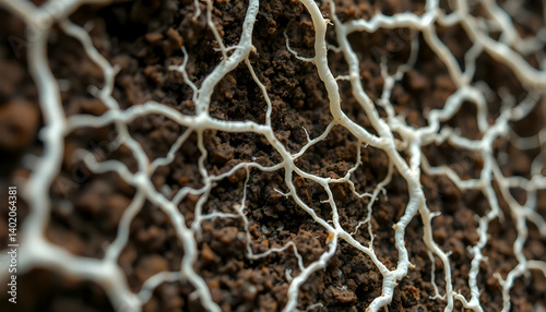 Wallpaper Mural Closeup View Of White Roots In Soil Torontodigital.ca