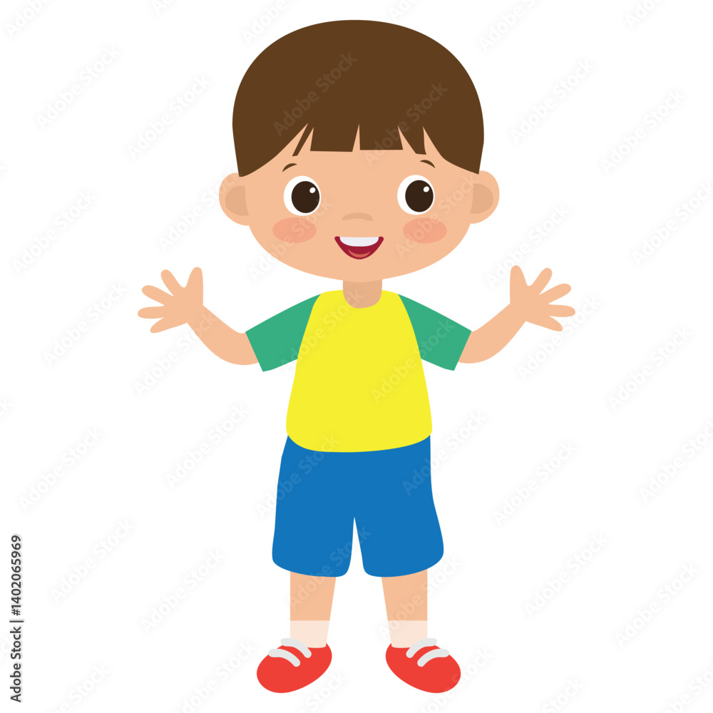 Cute little boy vector cartoon illustration Cute little boy vector cartoon illustration