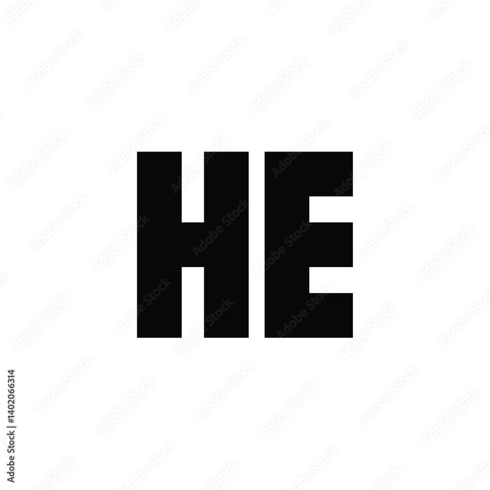 HE monogram logo design letter text name symbol monochrome logotype alphabet character simple logo HE monogram logo design letter text name symbol monochrome logotype alphabet character simple logo
