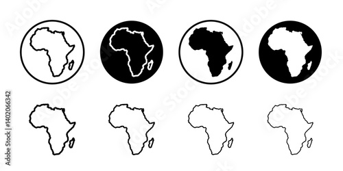 africa map icon Flat illustration sign