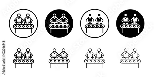 Assembly line icon Flat illustration sign