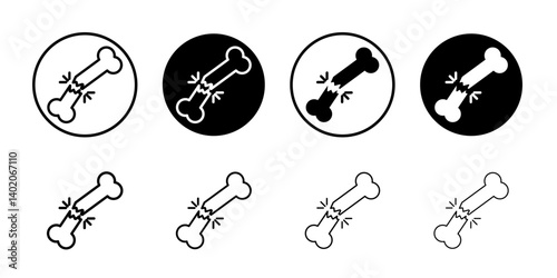Broken bone icon Flat illustration sign