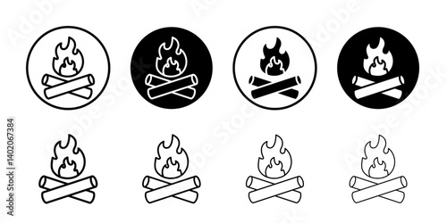 Campfire icon Flat illustration sign