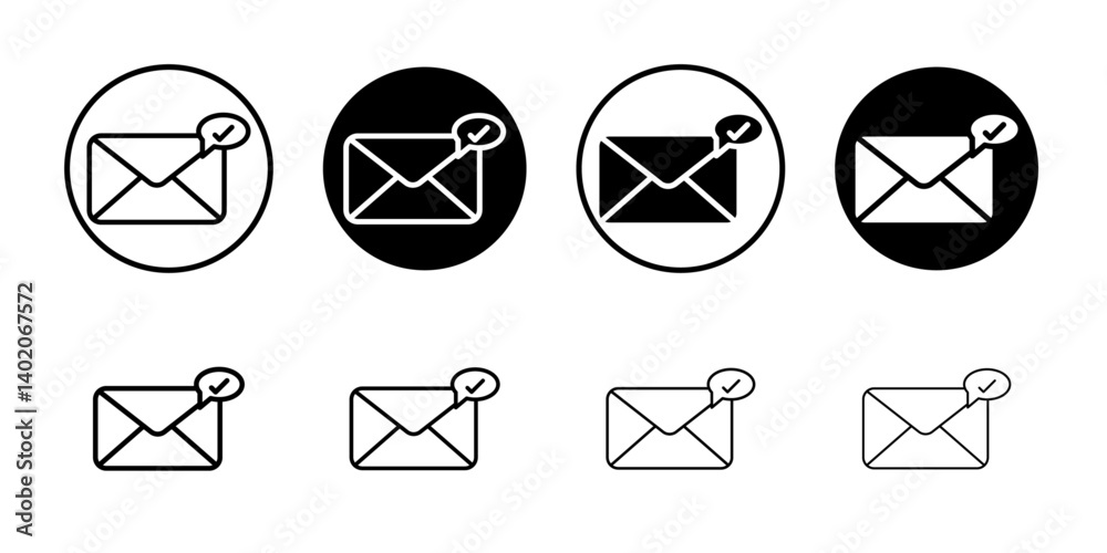 check message icon Flat illustration sign check message icon Flat illustration sign