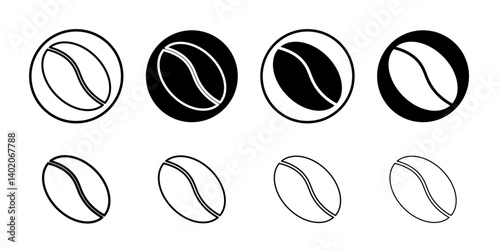Coffee beans icon Flat illustration sign