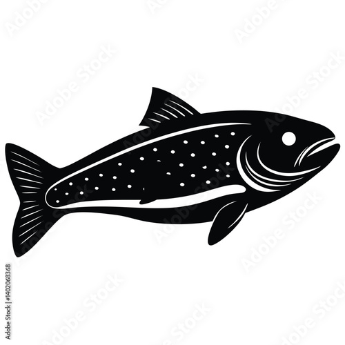 trout fish vector sihuette