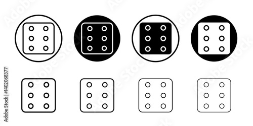 Dice Six Icon Flat illustration sign