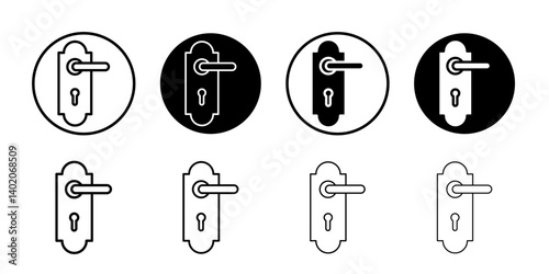 Door knob icon (2) Flat illustration sign