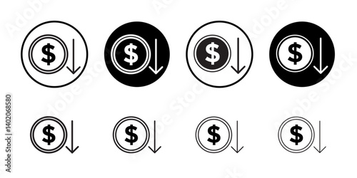 Economic Loss icon Flat illustration sign