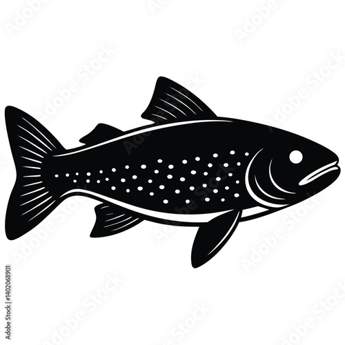 trout fish vector sihuette