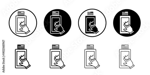 Finger confirms signature icon Flat illustration sign