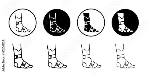 Foot splint icon Flat illustration sign