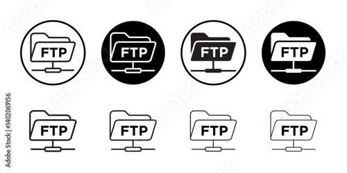FTP navigate up icon Flat illustration sign
