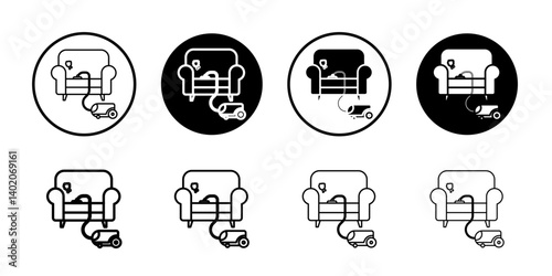 Furniture dry cleaning icon Flat illustration sign