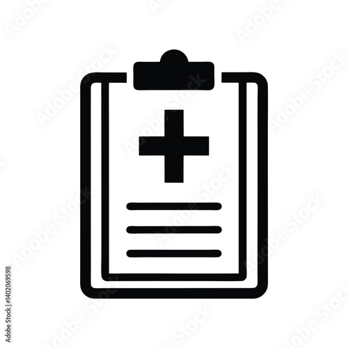 Black Clipboard with X Mark Icon, Transparent Background, Simple Form, Flat Design
