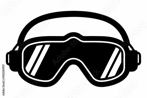 safety goggles silhouette vector illustration