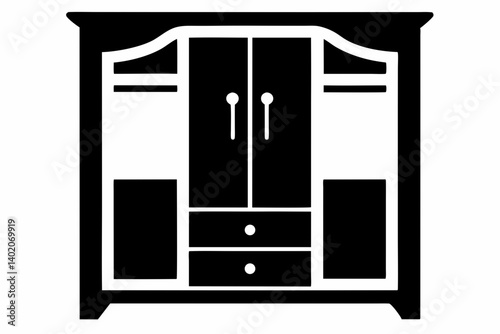 wardrobe silhouette vector illustration