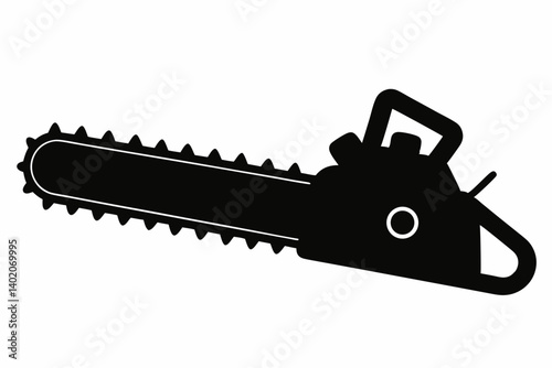 chainsaw silhouette vector illustration