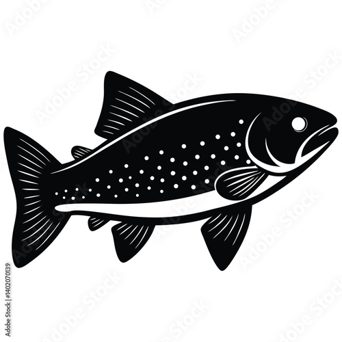 trout fish vector sihuette
