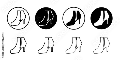 leather shoes heel icon Flat illustration sign