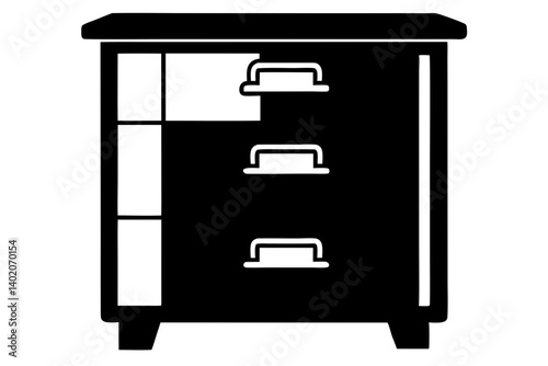 filing cabinet silhouette vector art