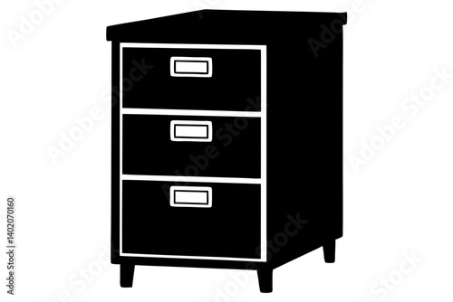 filing cabinet silhouette vector illustration