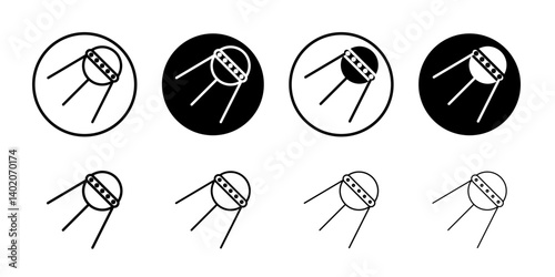 Linear sputnik icon Flat illustration sign