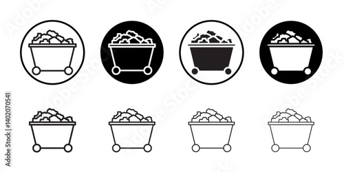 Mining Cart icon Flat illustration sign