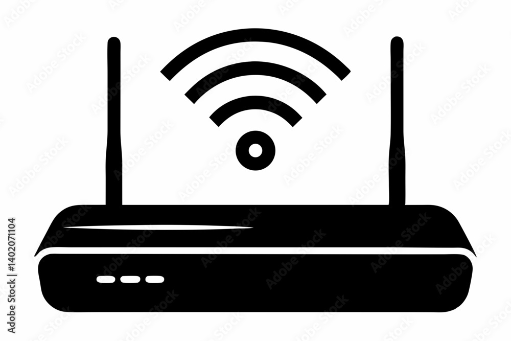 WiFi Modem Vector Icon Design WiFi Modem Vector Icon Design