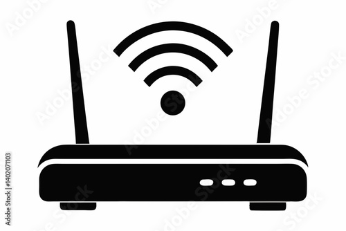 WiFi Modem Silhouette Illustration