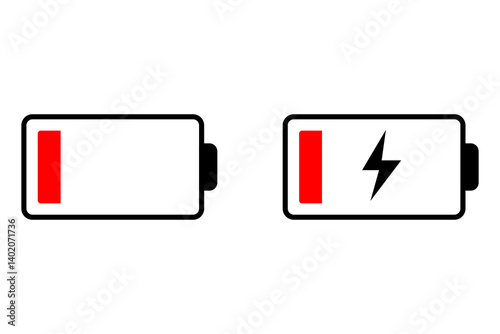 充電無しと充電中のアイコンセット