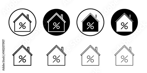 Rate for mortgage icon Flat illustration sign
