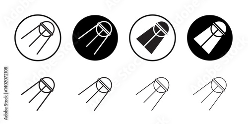 Satellite apparatus icon Flat illustration sign