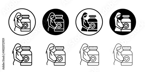 Supplements for pregnant women icon Flat illustration sign