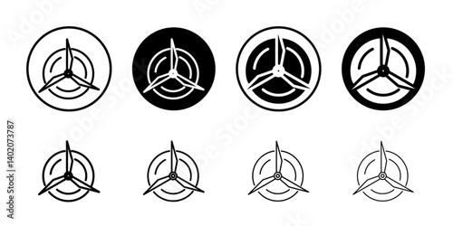 Wind turbine icon Flat illustration sign