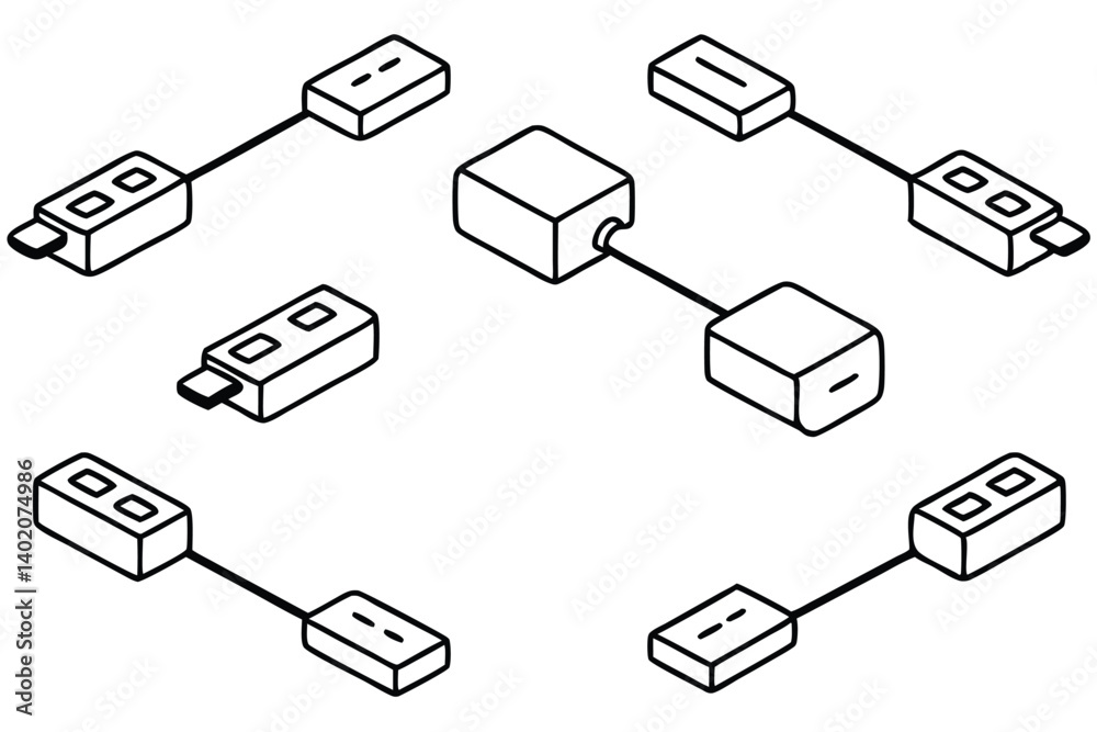 custom made wallpaper toronto digitalusb hub line art design for modern digital connection graphic