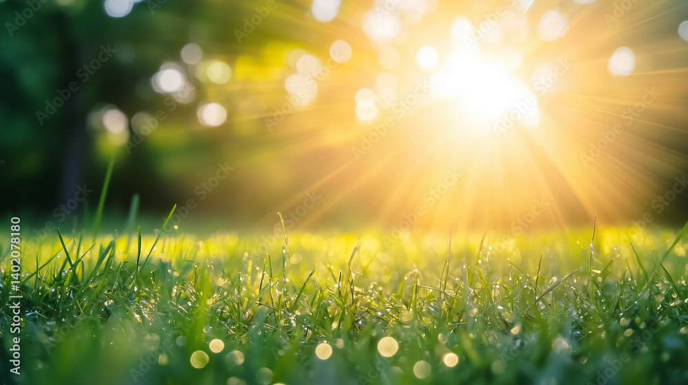 Fototapeta premium green grass and sun